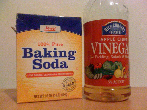 Cleaning using vinegar and baking soda Vinegar and baking soda